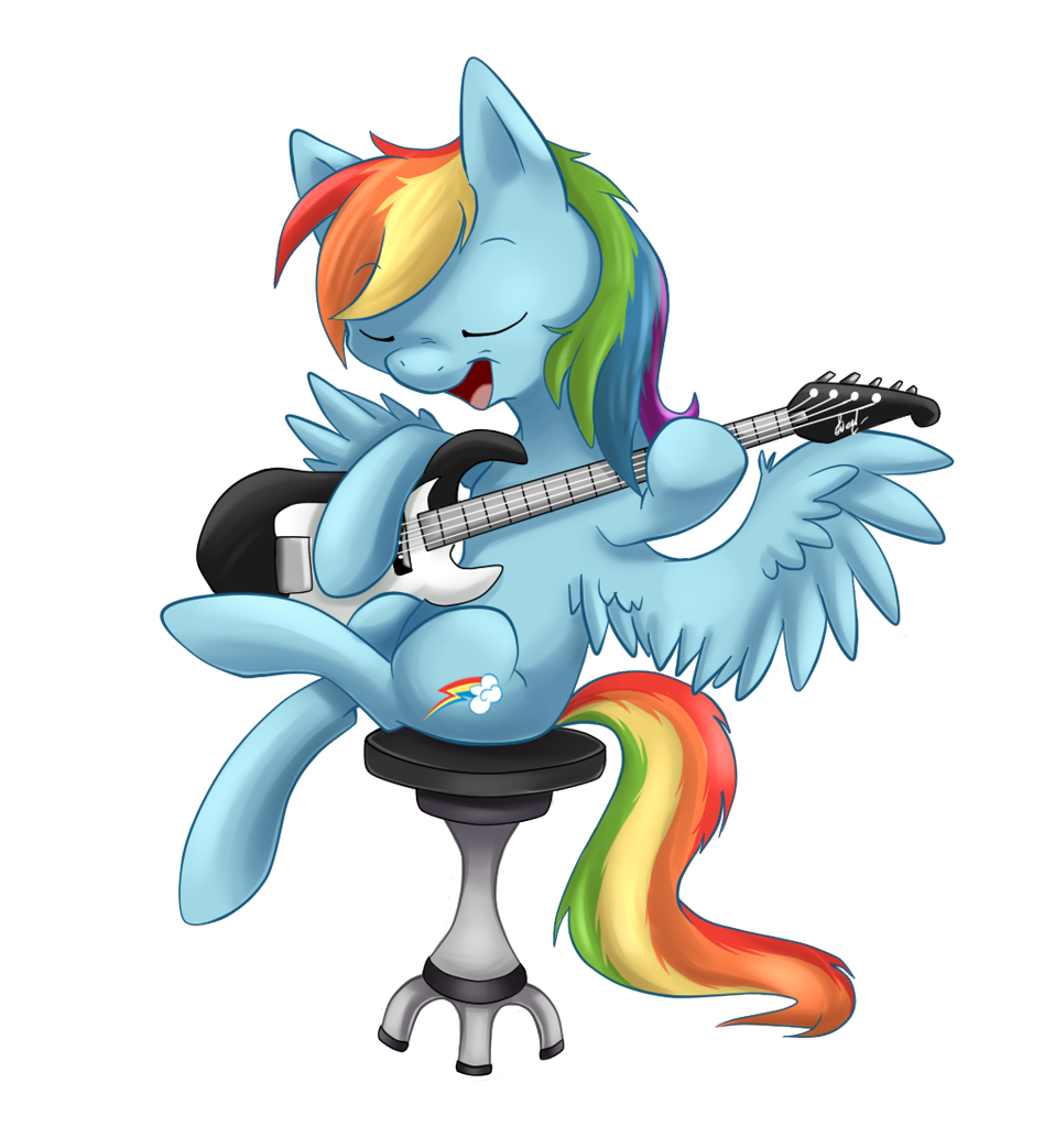 safe, artist:ls_skylight, <b>rainbow</b> dash, <b>pony</b>, g4, female, guitar, musical i...