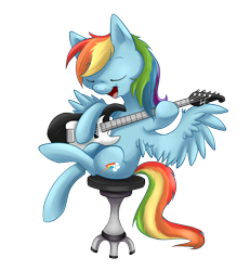 Size: 1006x1087 | Tagged: safe, artist:ls_skylight, rainbow dash, pony, g4, female, guitar, musical instrument, simple background, solo, transparent background