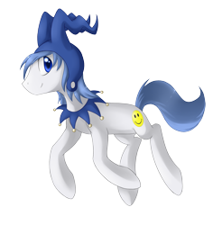 Size: 4000x4240 | Tagged: safe, artist:ls_skylight, oc, oc only, oc:jackthefrost, pony, hat, jack frost, jester hat, persona, ponified, shin megami tensei, solo