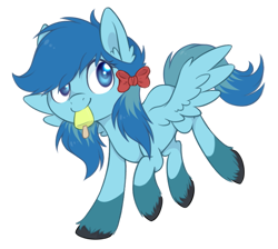 Size: 671x600 | Tagged: safe, artist:ls_skylight, oc, oc only, oc:temary third, pony, bow, food, ice cream, simple background, solo, transparent background