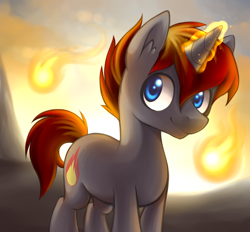 Size: 1000x926 | Tagged: safe, artist:ls_skylight, oc, oc only, oc:ember light, pony, unicorn, male, solo, stallion