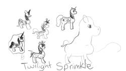 Size: 3840x2160 | Tagged: safe, anonymous artist, twilight sparkle, alicorn, pony, unicorn, g4, 1000 years in photoshop, crown, doodle, high res, jewelry, missing horn, progress, progression, regalia, twilight sparkle (alicorn), twilight sprinkle, wingless