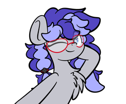Size: 2048x1689 | Tagged: safe, artist:php142, part of a set, oc, oc only, oc:cinnabyte, earth pony, pony, adorkable, chest fluff, cinnabetes, cute, dork, earth pony oc, female, fluffy, glasses, mare, meganekko, one eye closed, simple background, solo, white background, wink, ych result