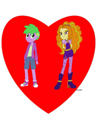 Size: 783x1021 | Tagged: source needed, safe, artist:mixiepie, artist:thecheeseburger, edit, adagio dazzle, spike, equestria girls, g4, disguise, disguised siren, duo, female, heart, human spike, male, ship:adagiospike, shipping heart, straight