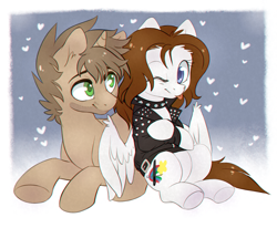 Size: 1300x1069 | Tagged: safe, artist:ls_skylight, oc, oc only, :p, clothes, couple, cute, tongue out