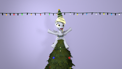 Size: 2560x1440 | Tagged: safe, artist:n30, derpy hooves, pegasus, pony, g4, 3d, christmas, christmas tree, contest entry, hearth's warming eve, holiday, source filmmaker, tree