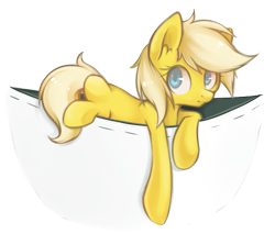 Size: 621x553 | Tagged: safe, artist:ls_skylight, oc, oc only, oc:lightning star, pony, looking back, lying down, misleading thumbnail, pocket, pocket pony, prone, simple, simple background, solo, transparent background, wide eyes