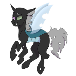 Size: 1000x1000 | Tagged: safe, oc, oc only, oc:whitefang, changeling, 2020 community collab, derpibooru community collaboration, heterochromia, male, solo, transparent background