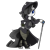 Size: 437x437 | Tagged: safe, artist:crimmharmony, oc, oc only, oc:shadow spade, pony, unicorn, fallout equestria, fallout equestria: kingpin, armor, armored legs, beauty mark, bipedal, black eyeshadow, blank, blank of rarity, blue eyes, clothes, commissioner:genki, eyeshadow, fedora, female, hat, horn, justice mare, lawbringer, makeup, mare, noir, not rarity, pipboy, pipbuck, shoes, simple background, solo, swordstick, transparent background, trenchcoat, unicorn oc