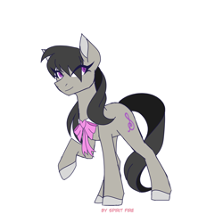 Size: 1300x1300 | Tagged: safe, artist:celes-969, octavia melody, pony, g4, female, looking at you, raised hoof, redesign, ribbon, simple background, solo, white background