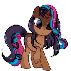 Size: 2000x2000 | Tagged: safe, artist:takan0, oc, oc only, oc:kenia, pony, unicorn, female, high res, mare, simple background, solo, transparent background, white outline
