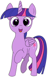 Size: 986x1582 | Tagged: safe, artist:maonyman, derpibooru exclusive, twilight sparkle, alicorn, pony, g4, cute, digital art, dock, female, folded wings, happy, looking at you, mare, raised hoof, simple background, smiling, solo, transparent background, twiabetes, twilight sparkle (alicorn), wings