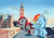 Size: 529x370 | Tagged: safe, artist:sarahmcb, rainbow dash, oc, oc:gallop crush, pegasus, pony, g4, big ben, elizabeth tower, houses of parliament, london, palace of westminster, united kingdom, westminster bridge