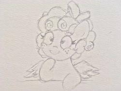 Size: 4032x3024 | Tagged: safe, artist:cloudypie2003, cozy glow, pegasus, pony, g4, cozybetes, cute, darla dimple, female, looking at you, ponified, sketch, smiling, solo, traditional art