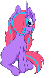 Size: 1120x1711 | Tagged: safe, artist:morrigun, oc, oc only, pony, unicorn, 2020 community collab, derpibooru community collaboration, female, sitting, solo, tongue out, transparent background
