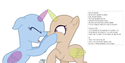 Size: 2388x1211 | Tagged: safe, artist:doraair, oc, oc only, alicorn, pony, alicorn oc, bald, base, cheek squish, duo, eyes closed, female, horn, mare, open mouth, raised hoof, simple background, squishy cheeks, text, transparent background, transparent horn, transparent wings, wings