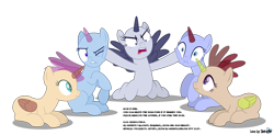 Size: 4000x1969 | Tagged: safe, artist:doraair, oc, oc only, alicorn, pony, alicorn oc, angry, annoyed, bald, base, cheek squish, female, frown, horn, looking up, mare, one eye closed, open mouth, prone, raised hoof, simple background, sitting, squishy cheeks, text, transparent background, transparent horn, transparent wings, uvula, wide eyes, wings, wink
