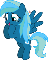 Size: 1024x1275 | Tagged: safe, artist:meteor-spark, oc, oc only, oc:reala sky, pegasus, pony, legs together, pegasus oc, simple background, solo, transparent background, watermark