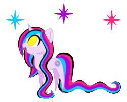 Size: 500x400 | Tagged: safe, artist:auroraswirls, oc, oc only, oc:nebula nova, pony, unicorn, animated, base used, chibi, female, gif, horn, mare, open mouth, simple background, transparent background, unicorn oc