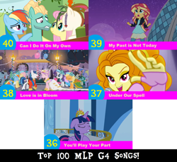 Size: 1704x1560 | Tagged: safe, artist:don2602, edit, edited screencap, screencap, adagio dazzle, applejack, bruce mane, caesar, count caesar, fine line, fluttershy, lyrica lilac, maxie, north star, princess cadance, rainbow dash, rarity, royal ribbon, shining armor, star gazer, sunset shimmer, twilight sparkle, twinkleshine, zephyr breeze, alicorn, earth pony, pegasus, pony, unicorn, a canterlot wedding, equestria girls, flutter brutter, g4, my little pony equestria girls: rainbow rocks, my past is not today, twilight's kingdom, balcony, balloon, bust, can i do it on my own, clothes, crown, dress, eyes closed, hoof in chest, jacket, jewelry, looking up, love is in bloom, multiple characters, reaching, regalia, top 100 mlp g4 songs, twilight sparkle (alicorn), under our spell, wedding dress, you'll play your part