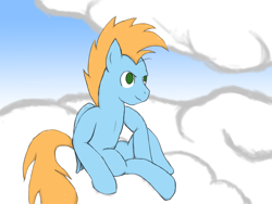 Size: 1152x864 | Tagged: safe, artist:ch33zus, oc, oc only, oc:harmony star, pegasus, pony, cloud, male, on a cloud, sitting, solo, stallion