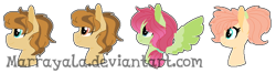 Size: 788x207 | Tagged: safe, artist:marrayala, oc, oc only, earth pony, pegasus, pony, base used, bust, offspring, parent:big macintosh, parent:fluttershy, parents:fluttermac, siblings, simple background, transparent background, watermark