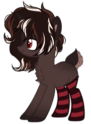 Size: 1303x1776 | Tagged: safe, artist:sugarplanets, oc, oc only, earth pony, pony, clothes, deer tail, female, mare, simple background, socks, solo, striped socks, transparent background