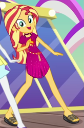 Size: 387x589 | Tagged: safe, screencap, sunset shimmer, equestria girls, g4, i'm on a yacht, spoiler:eqg series (season 2), cropped, feet, female, legs, sandals