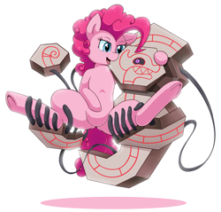 Size: 2000x1909 | Tagged: safe, artist:vavacung, pinkie pie, earth pony, pony, runerigus, g4, crossover, duo, female, male, mare, pokémon