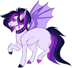 Size: 2179x2040 | Tagged: safe, artist:sleepy-nova, oc, oc only, oc:alex, bat pony, pony, choker, female, high res, mare, multicolored hooves, simple background, solo, spiked choker, transparent background