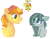 Size: 1929x1488 | Tagged: safe, artist:dreamscapevalley edits, edit, braeburn, marble pie, g4, a happy ending for marble pie, blushing, braebetes, christmas, cute, eye contact, female, hair tie, hearth's warming, heartwarming, holiday, looking at each other, male, marblebetes, mare, mistleholly, mistletoe, romantic, ship:braeble, shipping, simple background, smiling, stallion, straight, white background