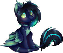 Size: 3104x2610 | Tagged: safe, artist:mxnxii, oc, oc only, oc:plasma, bat pony, monster pony, pony, female, high res, horns, simple background, solo, tongue out, transparent background