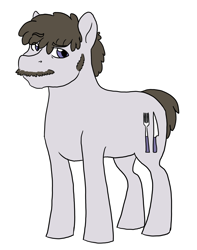 Size: 2594x3300 | Tagged: safe, artist:phobicalbino, truffle shuffle, earth pony, pony, g4, facial hair, high res, male, moustache, older, older truffle shuffle, sideburns, simple background, solo, stallion, white background