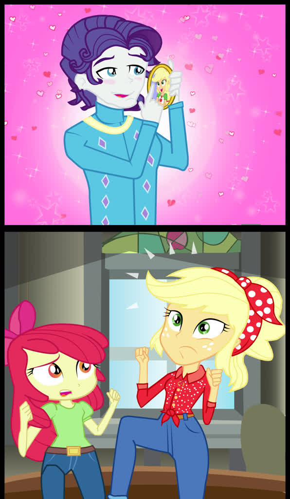 #2229499 - safe, artist:urhangrzerg, apple bloom, applejack, rarity ...