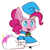 Size: 960x960 | Tagged: safe, artist:moon-potion, pinkie pie, earth pony, pony, g4, bag, christmas, cute, female, hat, holiday, padoru, santa hat, simple background, solo, white background