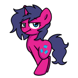 Size: 1000x1000 | Tagged: safe, artist:sugar morning, oc, oc only, oc:fizzy pop, pony, unicorn, animated, bipedal, dancing, female, gif, loop, mare, simple background, solo, twerking, white background