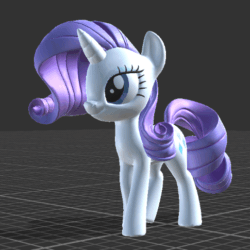 Size: 485x485 | Tagged: safe, artist:andrew hickinbottom, red frog digital limited, rarity, pony, unicorn, g4, my little pony ar guide, 3d, animated, female, gif, mare, solo, unity, walking