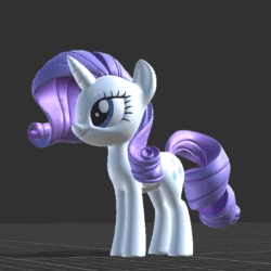 Size: 456x456 | Tagged: safe, artist:andrew hickinbottom, red frog digital limited, rarity, pony, unicorn, g4, my little pony ar guide, 3d, animated, cute, female, gif, gray background, horses doing horse things, mare, raribetes, rearing, simple background, smiling, unity