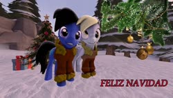 Size: 1024x576 | Tagged: safe, artist:juanjobelic, derpy hooves, oc, g4, christmas, holiday