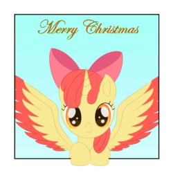 Size: 2000x2000 | Tagged: source needed, useless source url, safe, artist:lifesharbinger, apple bloom, alicorn, pony, g4, adorabloom, alicornified, animated, apple bloom's bow, bloomicorn, bow, colored wings, cute, eye shimmer, eyes closed, female, gif, grin, hair bow, high res, looking at you, race swap, smiling, smiling at you, wings