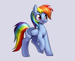 Size: 1534x1254 | Tagged: safe, artist:ivyredmond, rainbow dash, pegasus, pony, g4, cute, dashabetes, female, gray background, mare, open mouth, simple background, solo