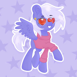 Size: 2480x2480 | Tagged: safe, oc, oc:stardrop, pegasus, pony, clothes, glasses, high res, looking at you, pastel, stars, sunglasses