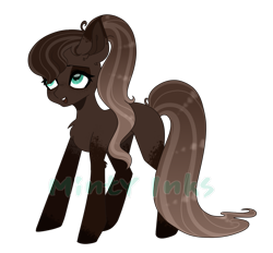 Size: 1531x1420 | Tagged: safe, artist:mintyinks, oc, oc only, oc:spilled cocoa, earth pony, pony, female, mare, obtrusive watermark, simple background, solo, transparent background, watermark