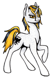 Size: 337x500 | Tagged: safe, oc, oc only, oc:rook pawn, pony, unicorn, simple background, solo, white background