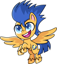 Size: 843x948 | Tagged: safe, artist:cloudy glow, flash sentry, pegasus, pony, g4, g4.5, my little pony: pony life, cute, diasentres, flying, happy, male, raised hoof, simple background, solo, stallion, transparent background, wings