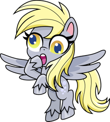 Size: 849x942 | Tagged: safe, artist:cloudy glow, derpy hooves, pegasus, pony, g4.5, my little pony: pony life, background pony, cute, derpabetes, female, flying, hilarious in hindsight, mare, raised hoof, simple background, solo, transparent background