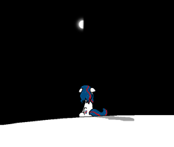 Size: 652x553 | Tagged: safe, artist:hadley, oc, oc only, oc:nasapone, pony, dark sky, floppy ears, looking up, moon, night, solo