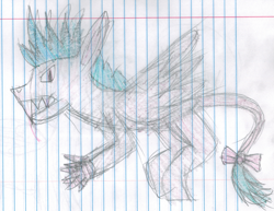 Size: 1693x1309 | Tagged: safe, oc, oc only, oc:passel, pony, claws, lined paper, solo, traditional art