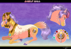 Size: 1350x935 | Tagged: safe, artist:bijutsuyoukai, oc, oc only, oc:shield wall, earth pony, pony, magical threesome spawn, multiple parents, offspring, parent:flash magnus, parent:maud pie, parent:somnambula, solo, tail feathers