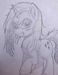 Size: 1067x1365 | Tagged: safe, rarity, pony, unicorn, g4, angry, female, solo, traditional art